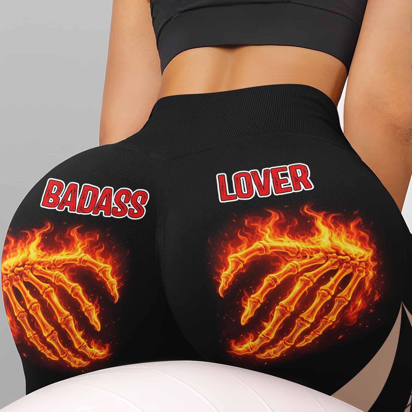 Loved By My Boyfriend Fire Design - Personalized Women Leggings - CPL1005_WLEG