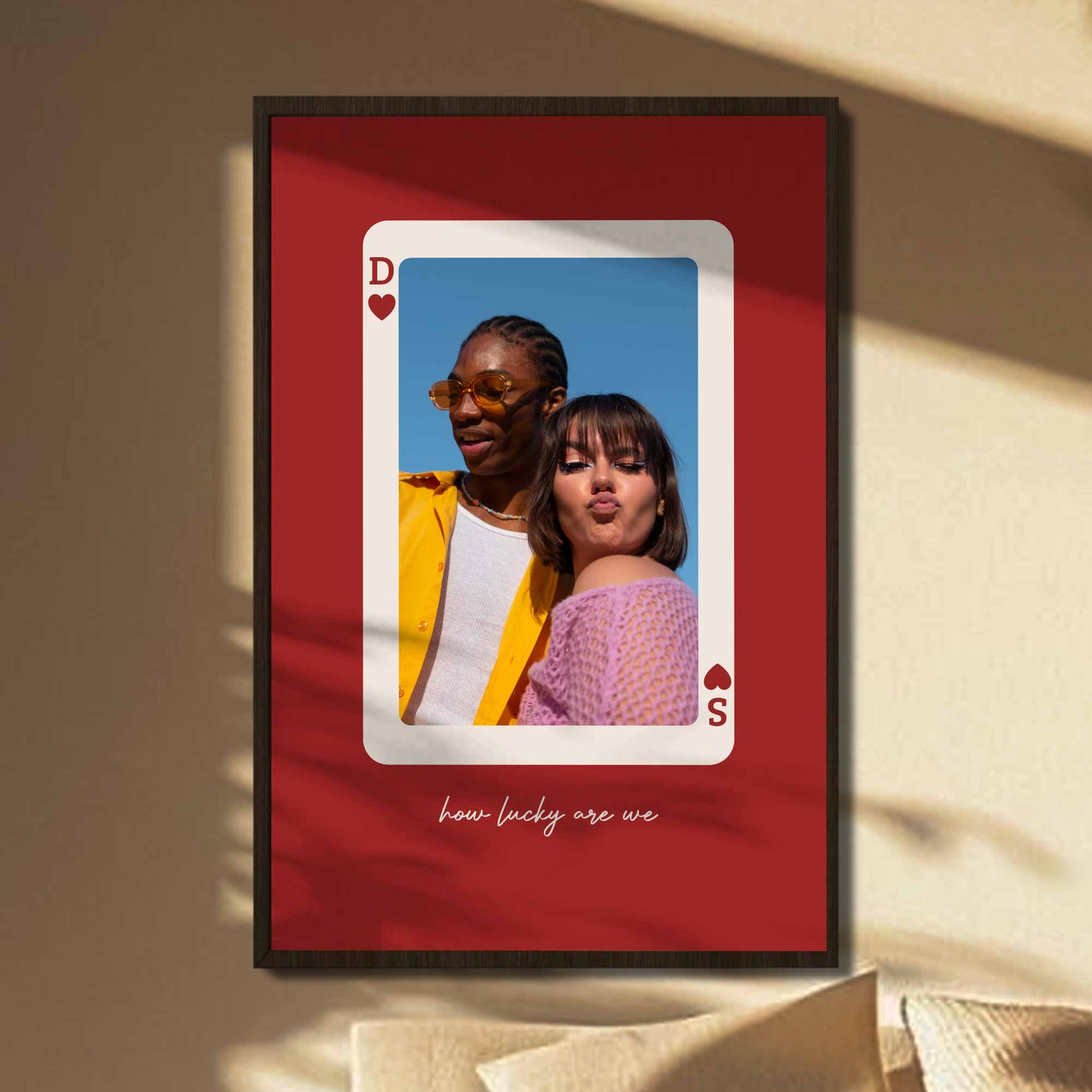 How Lucky Are We Playing Card Design Poster