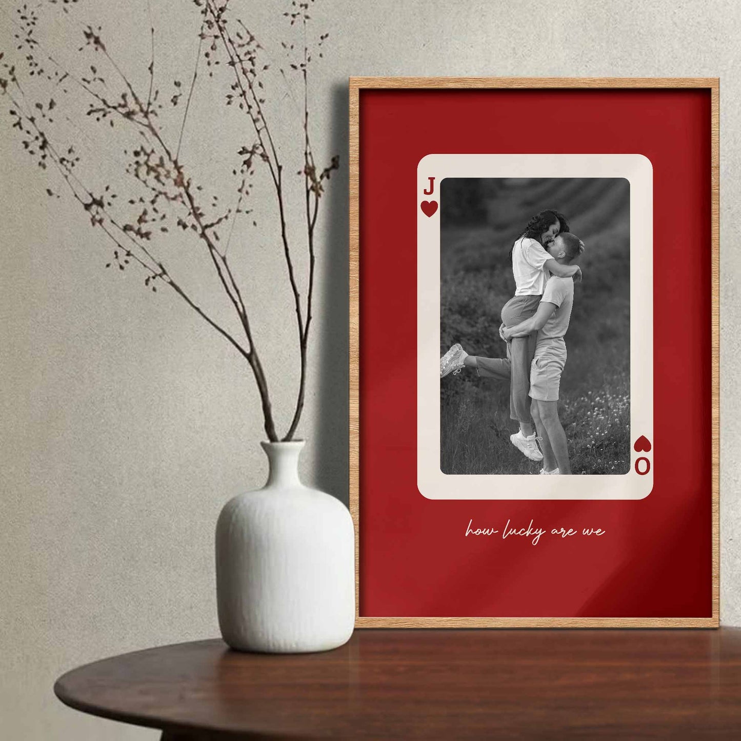 How Lucky Are We Playing Card Design Poster