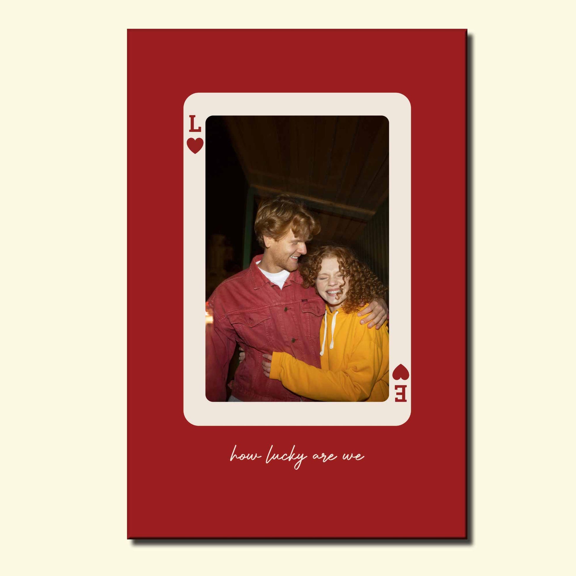 How Lucky Are We Playing Card Design Poster