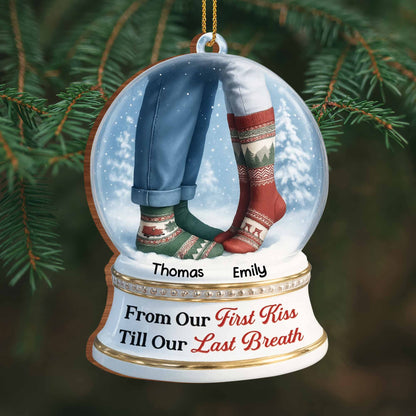 From Our First Kiss Till Our Last Breath, Snow Globe With Christmas Socks