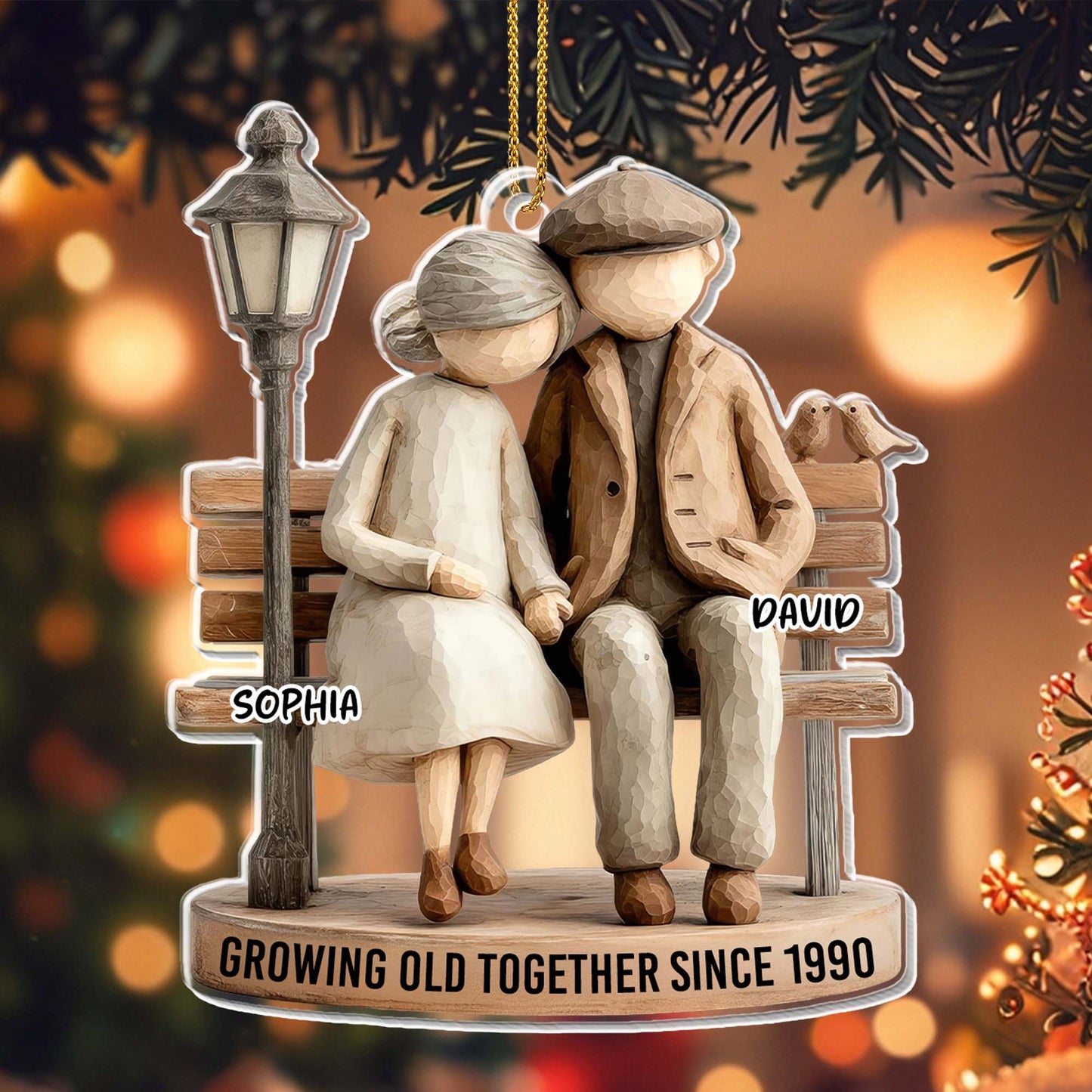 Growing Old Together, Elderly Couple On A Bench