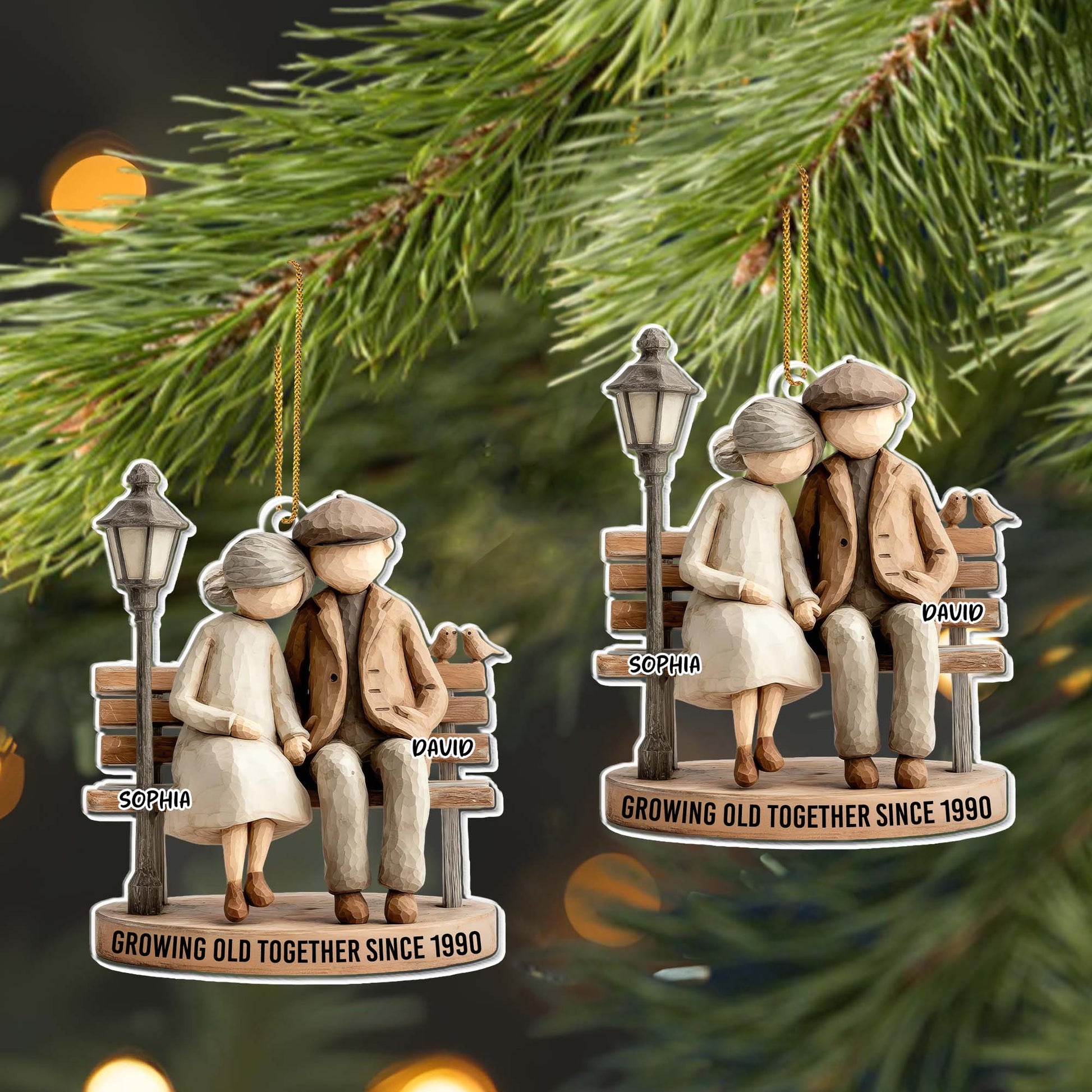 Growing Old Together, Elderly Couple On A Bench