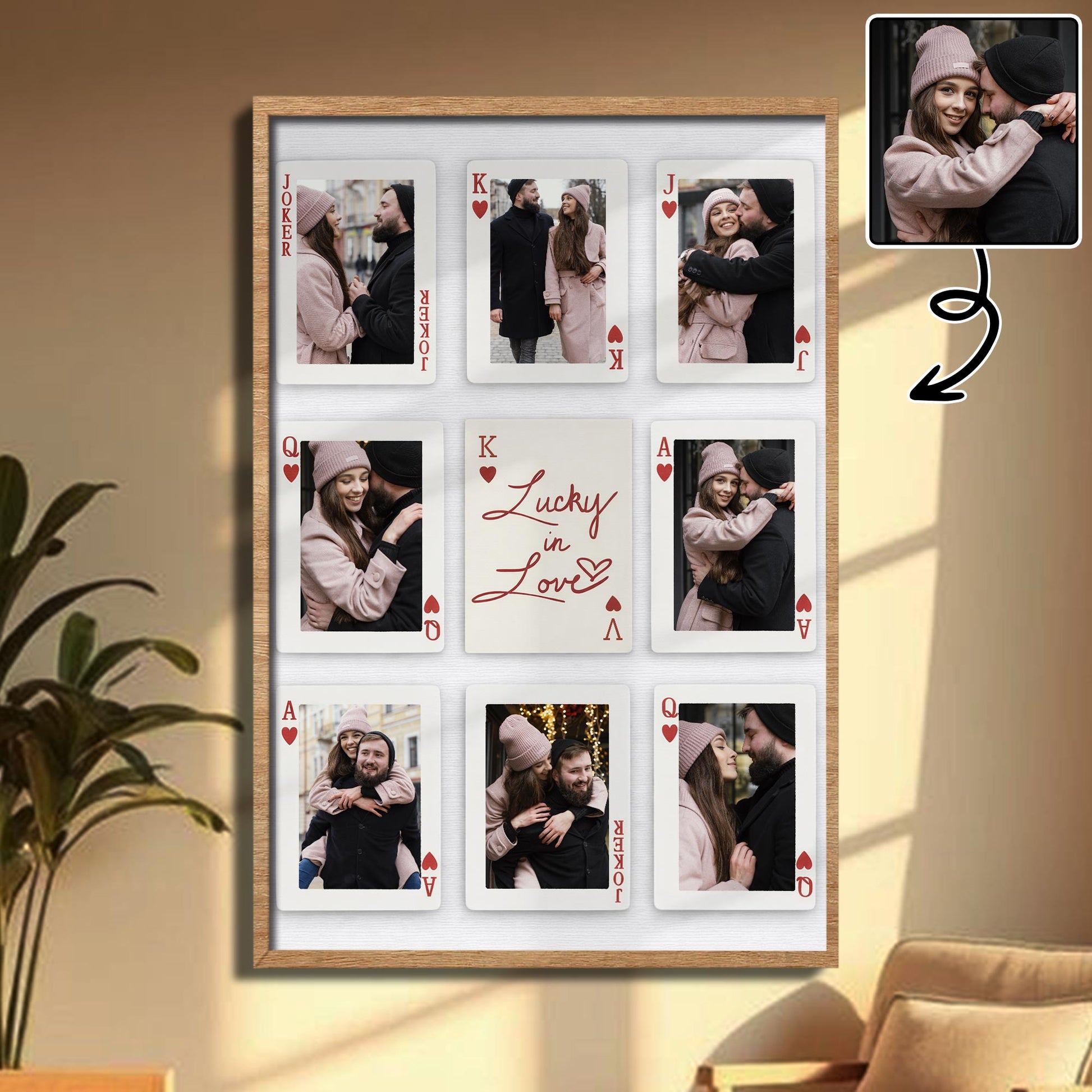 Lucky In Love Hearts And Playing Cards