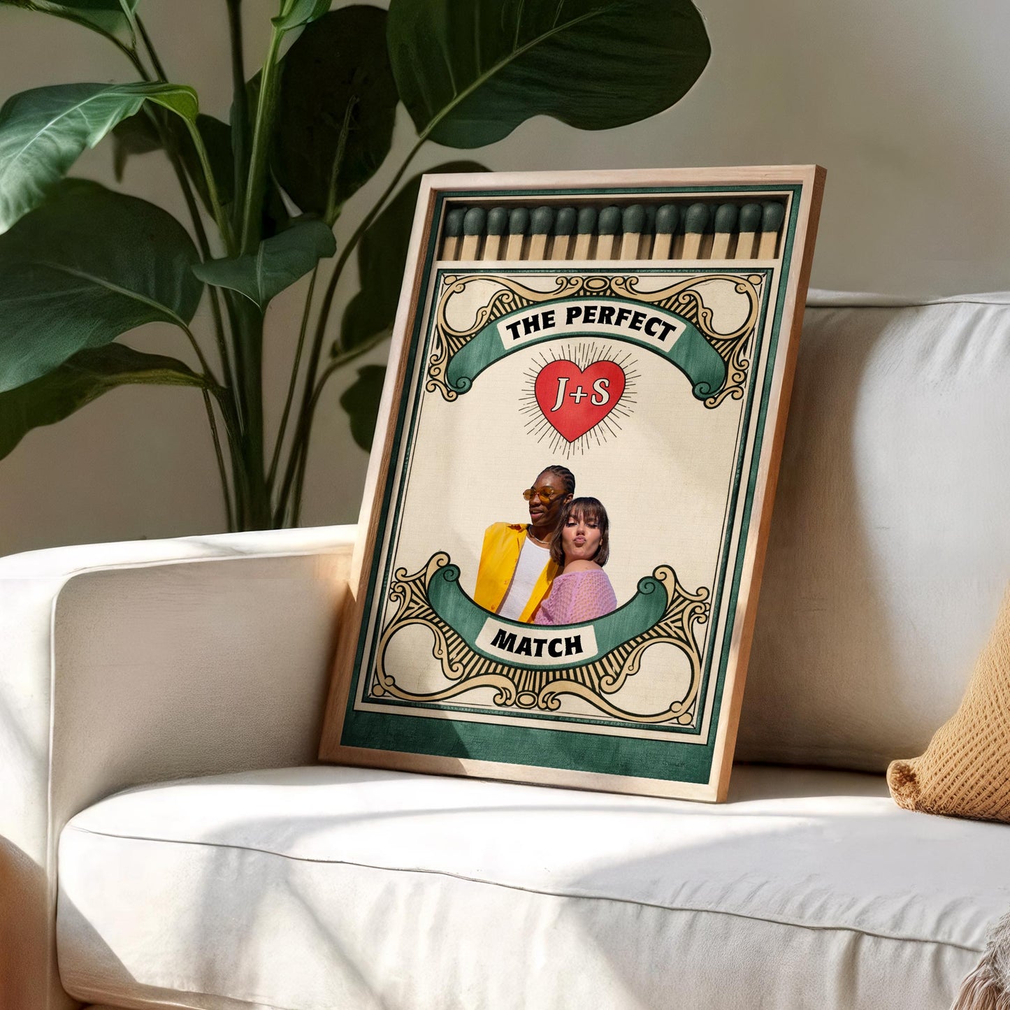 The Perfect Match Heart and Initials Design - Personalized Custom Vertical Poster - CPL1013_VPOS