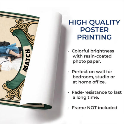 The Perfect Match Heart and Initials Design - Personalized Custom Vertical Poster - CPL1013_VPOS