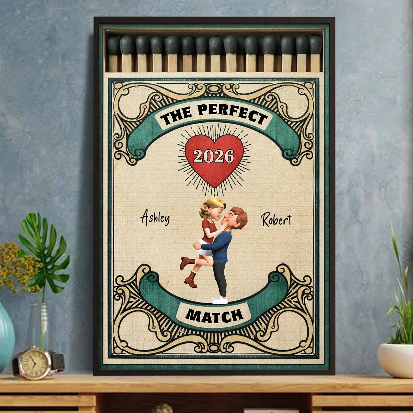 The Perfect Match Heart With Dancing Couple