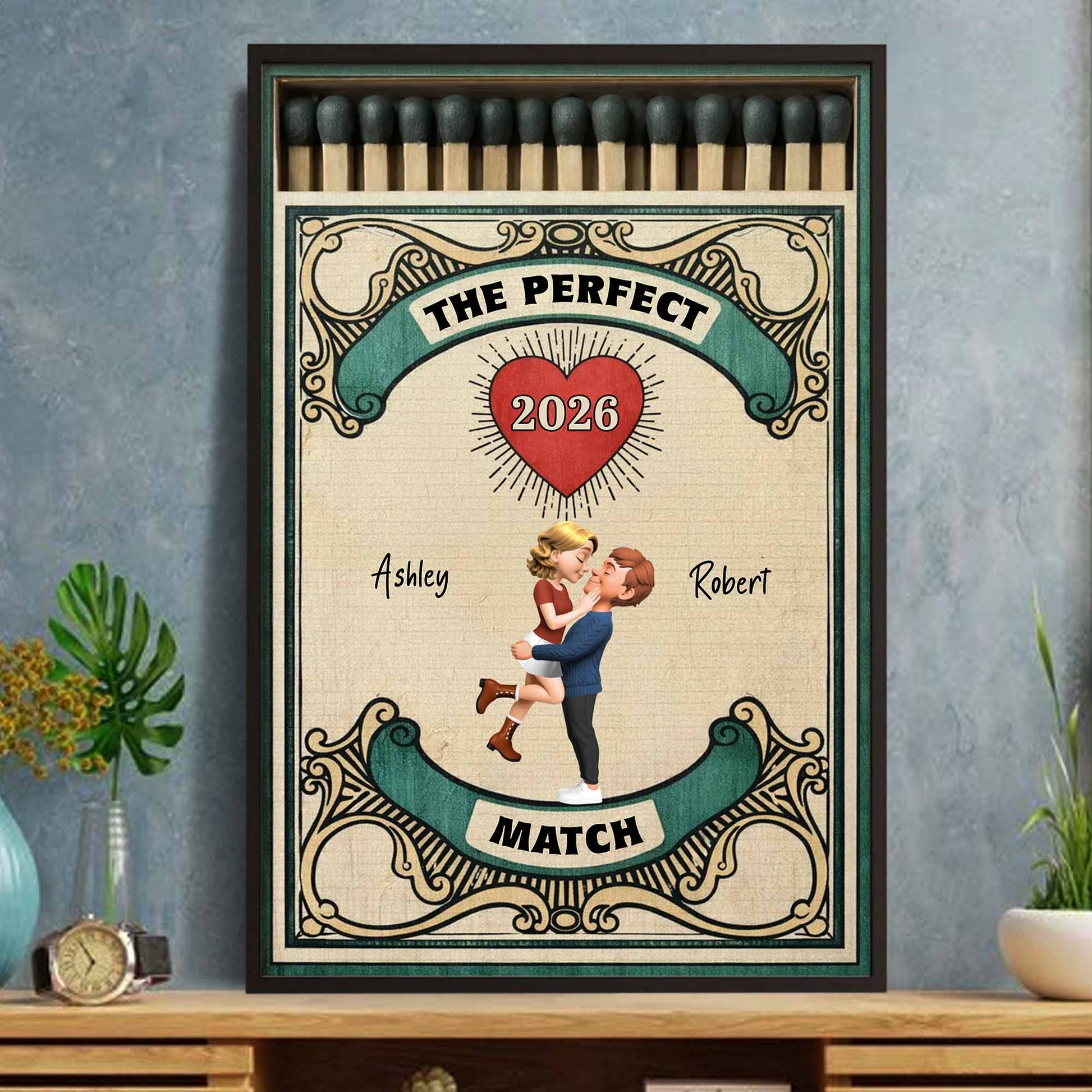 The Perfect Match Heart With Dancing Couple