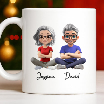 Celebrate Your Special Bond With Custom Cartoon Figures - Personalized Custom Coffee Mug - CPL1018_MG