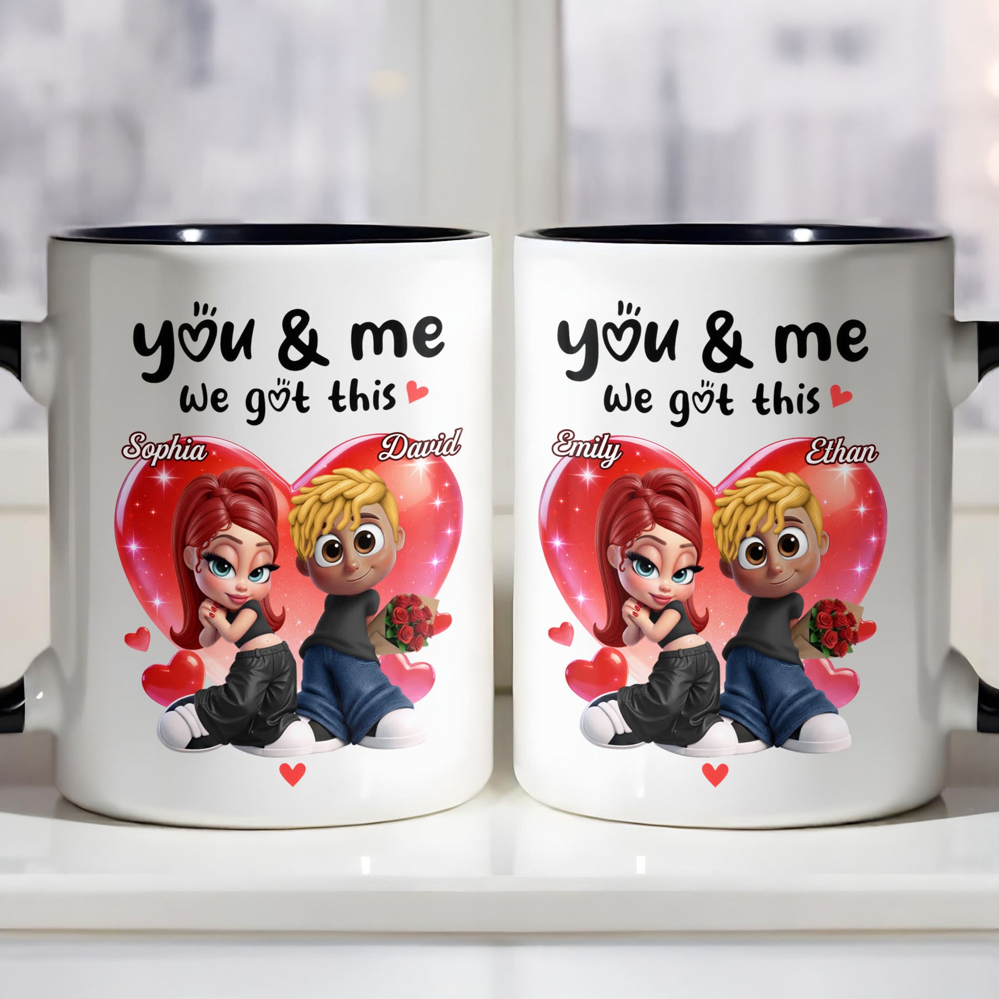 You & Me We Got This Hearts Couple Design