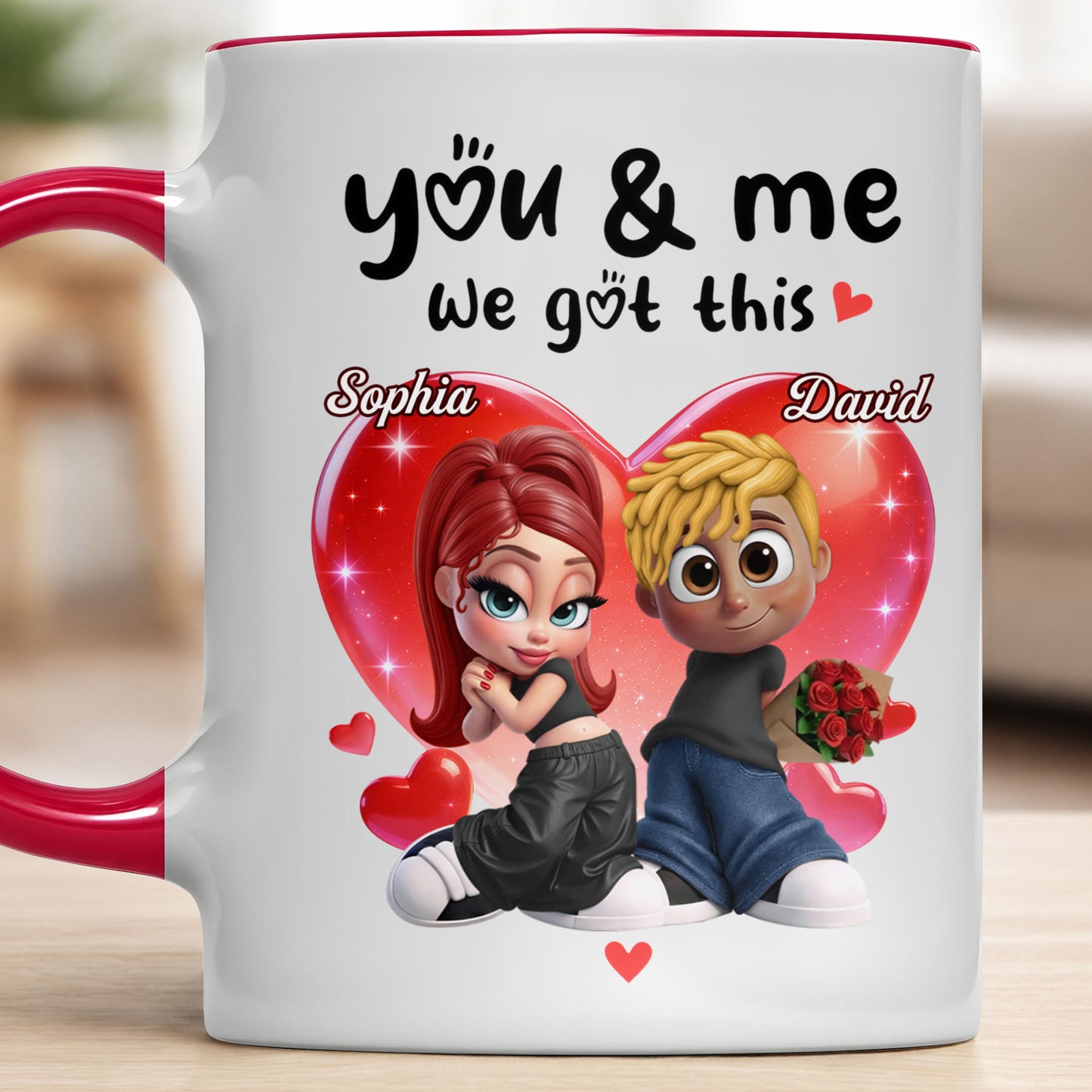 You & Me We Got This Hearts Couple Design