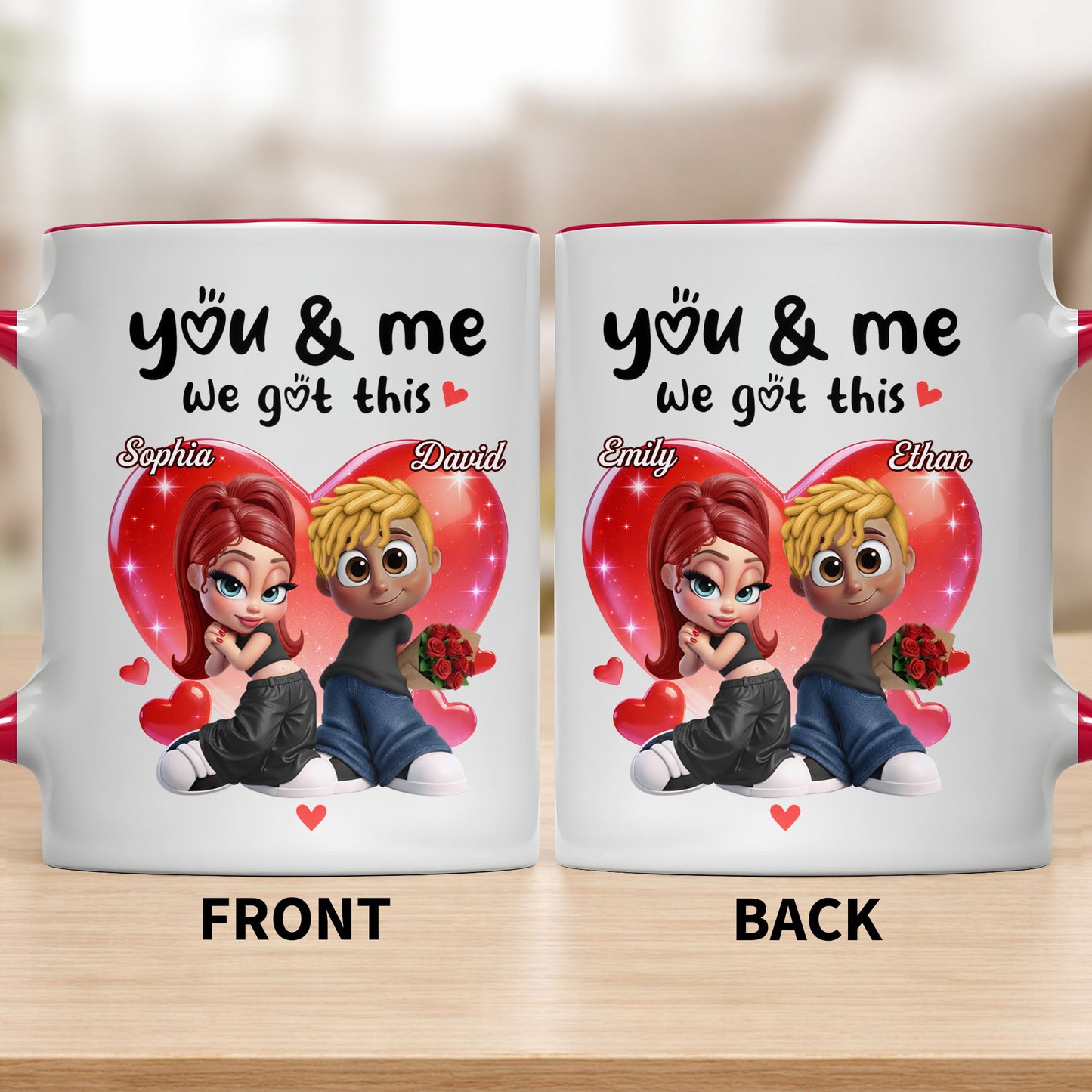You & Me We Got This Hearts Couple Design
