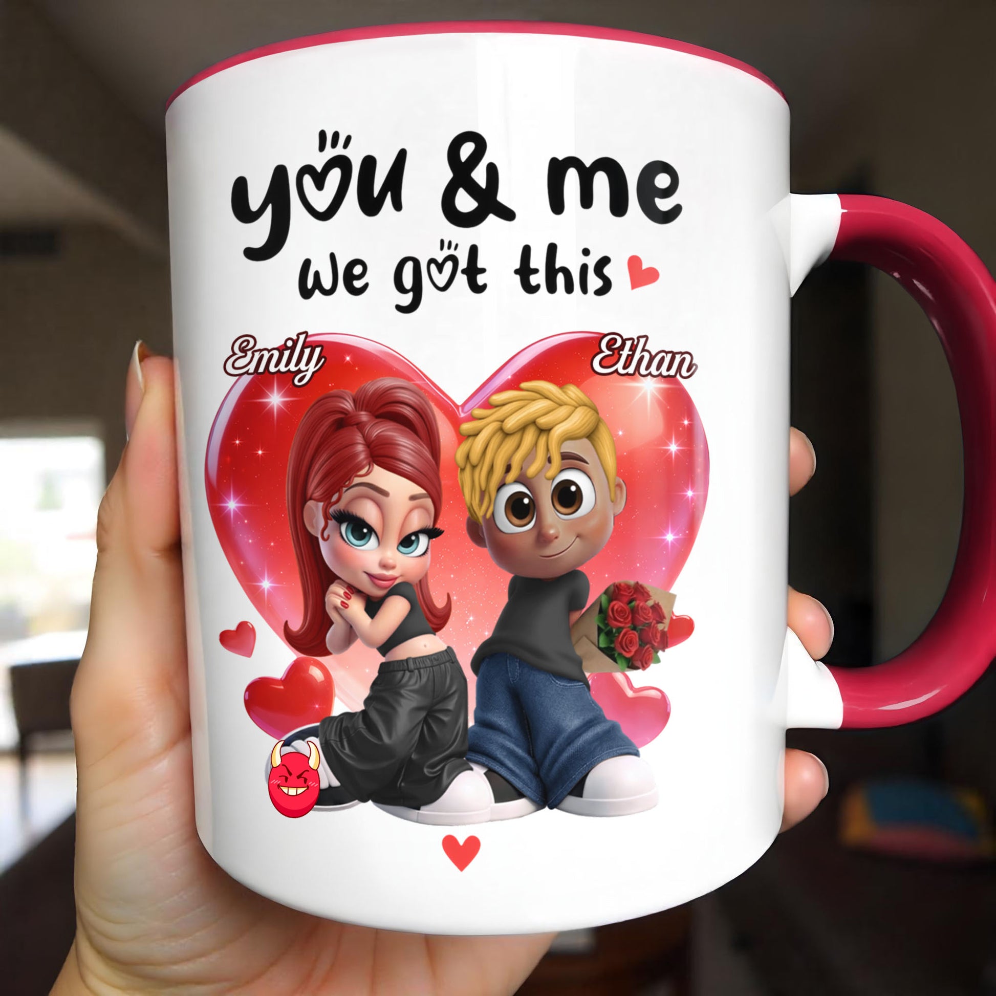 You & Me We Got This Hearts Couple Design