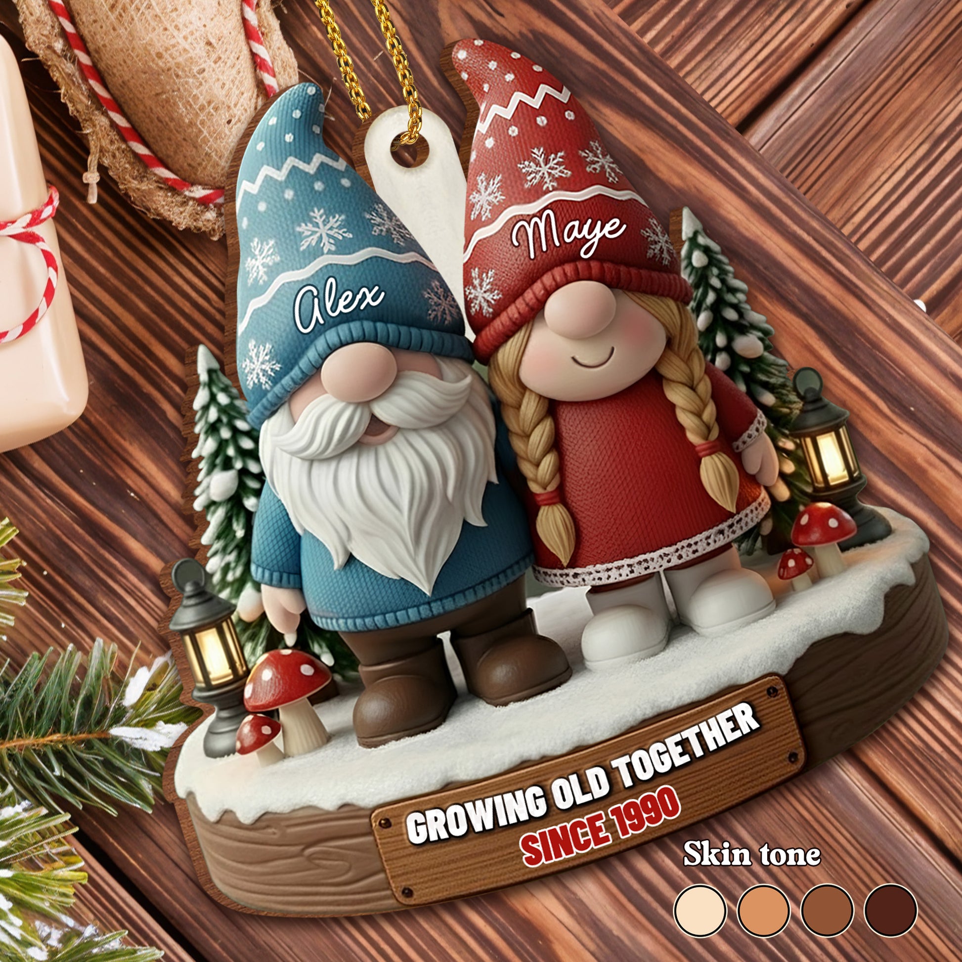 Growing Old Together, Custom Couple Gnomes