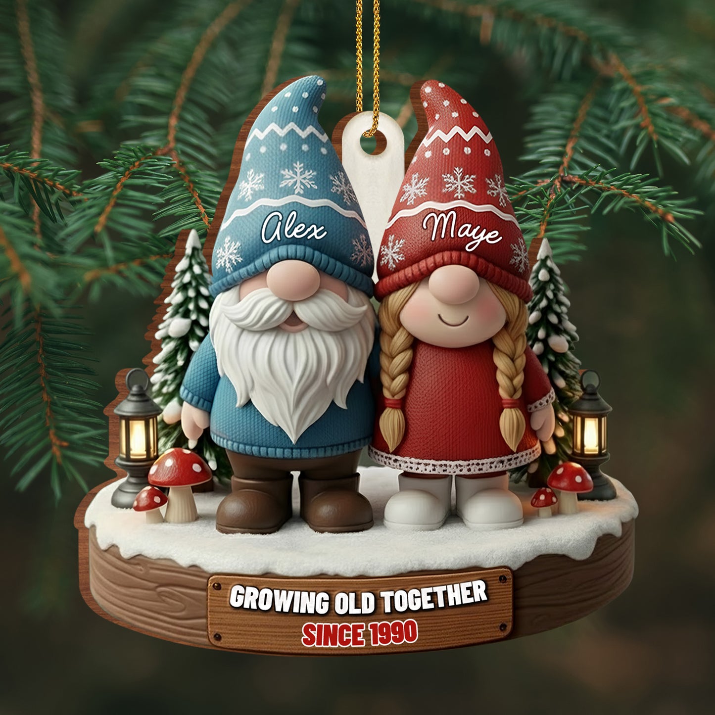 Growing Old Together, Custom Couple Gnomes