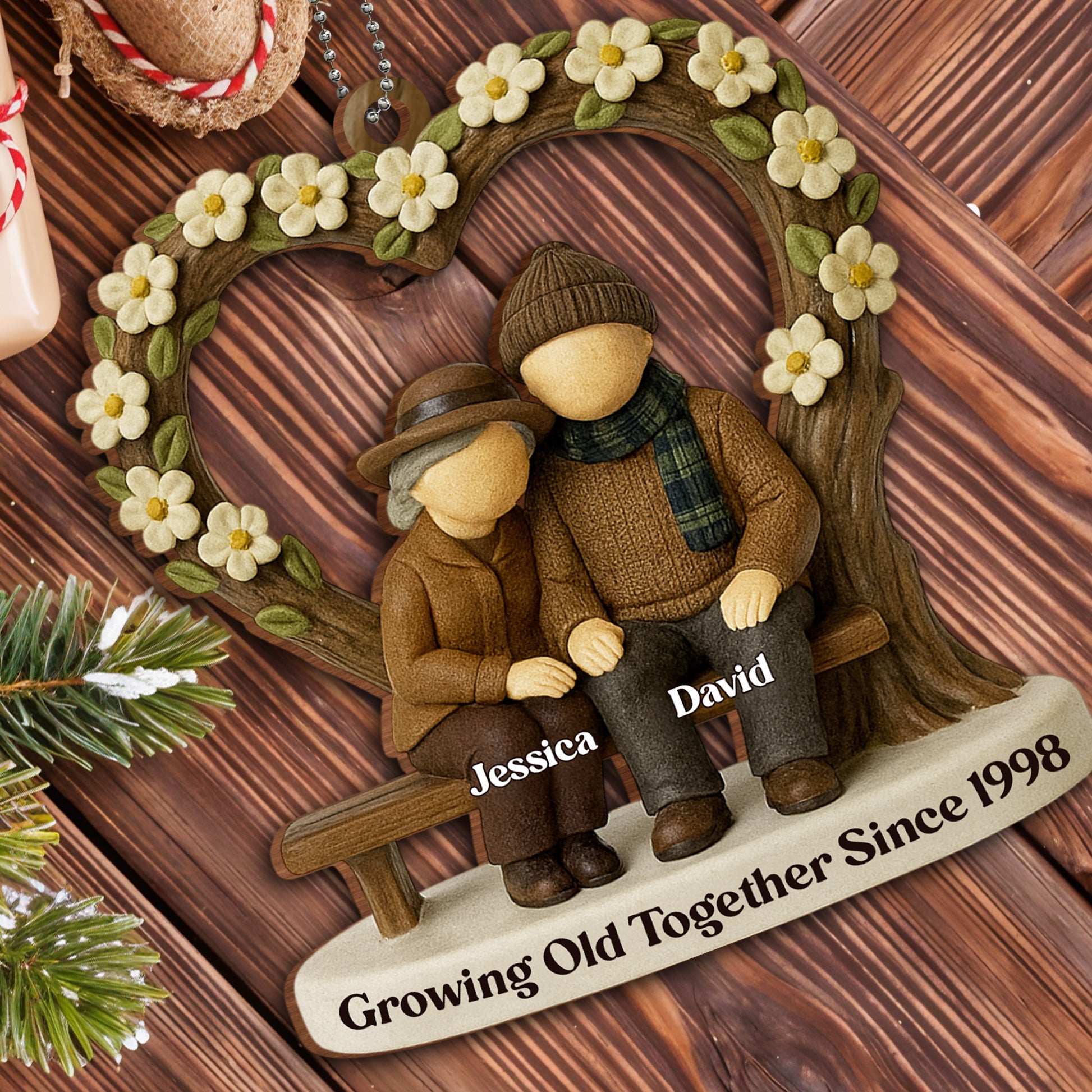 Growing Old Together Since, Elderly Couple On A Bench