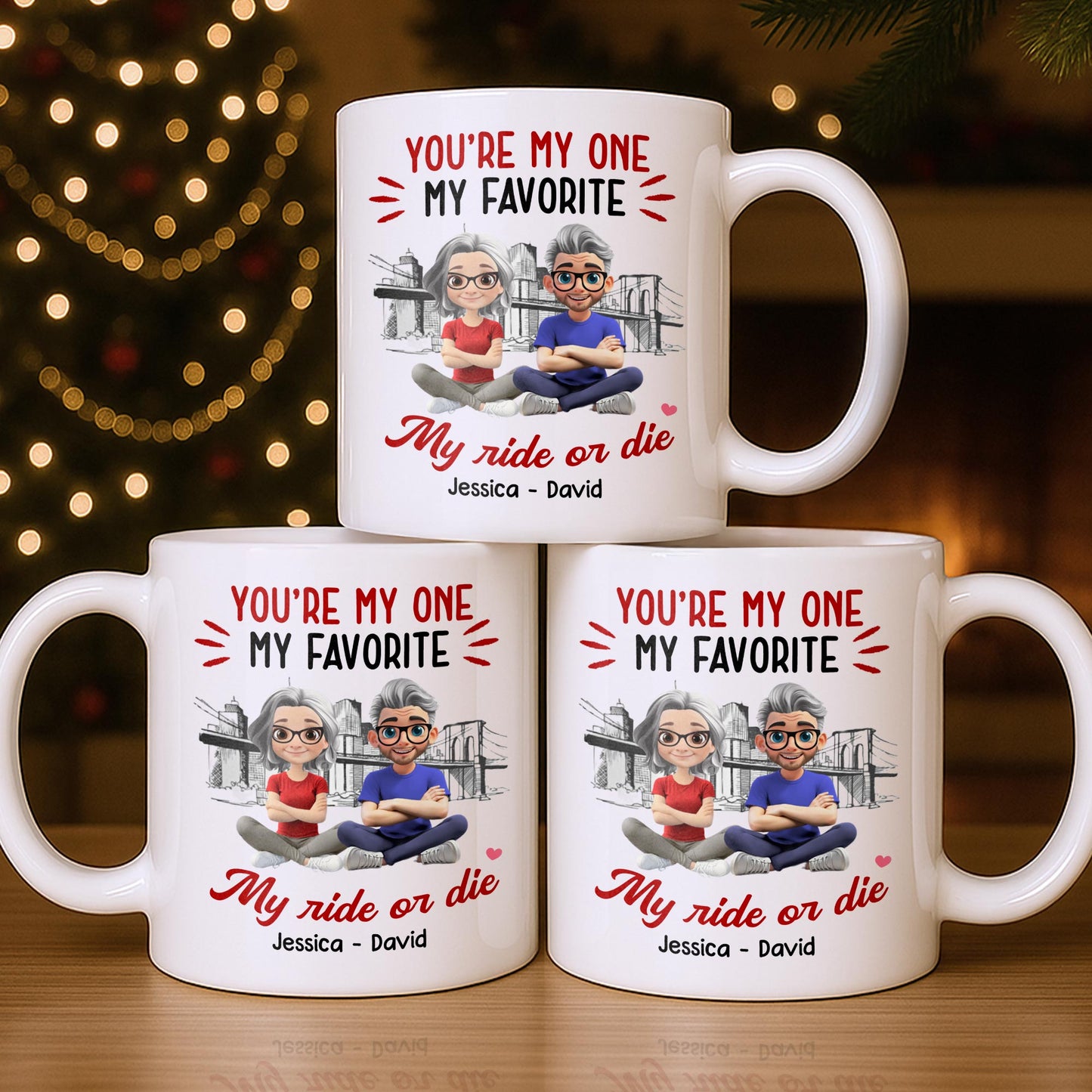 You're My One My Favorite My Ride Or Die, Couple And City Skyline