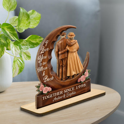 I Love You To The Moon & Back, Couple With Roses