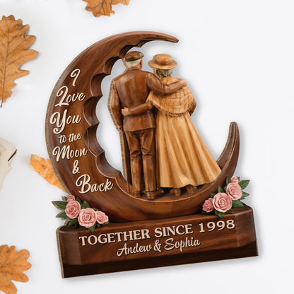 I Love You To The Moon & Back, Couple With Roses