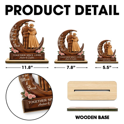 I Love You To The Moon & Back, Couple With Roses