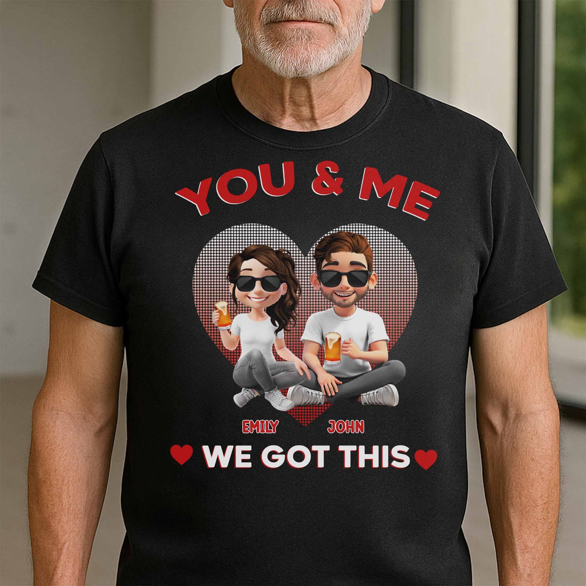 You & Me, We Got This, Heart And Cartoon Couple Design