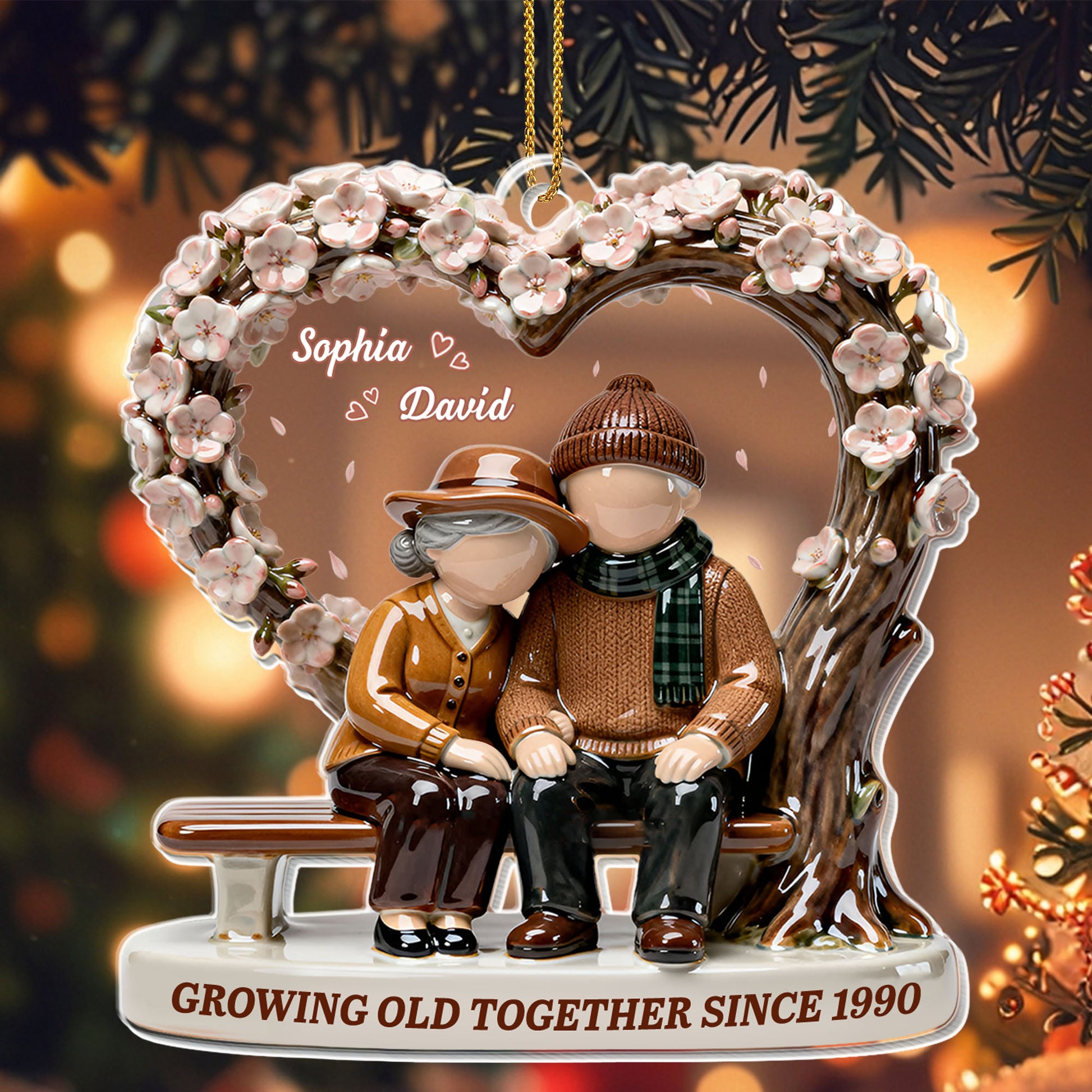 Growing Old Together, Elderly Couple On Bench