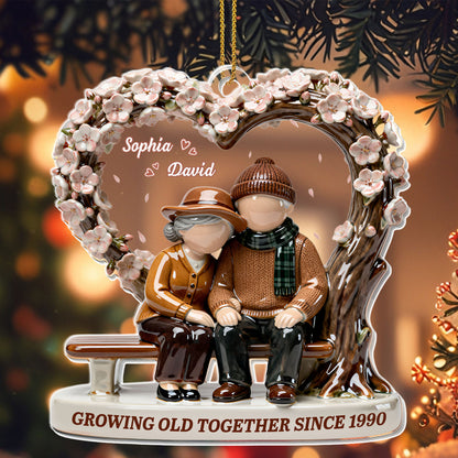 Growing Old Together, Elderly Couple On Bench