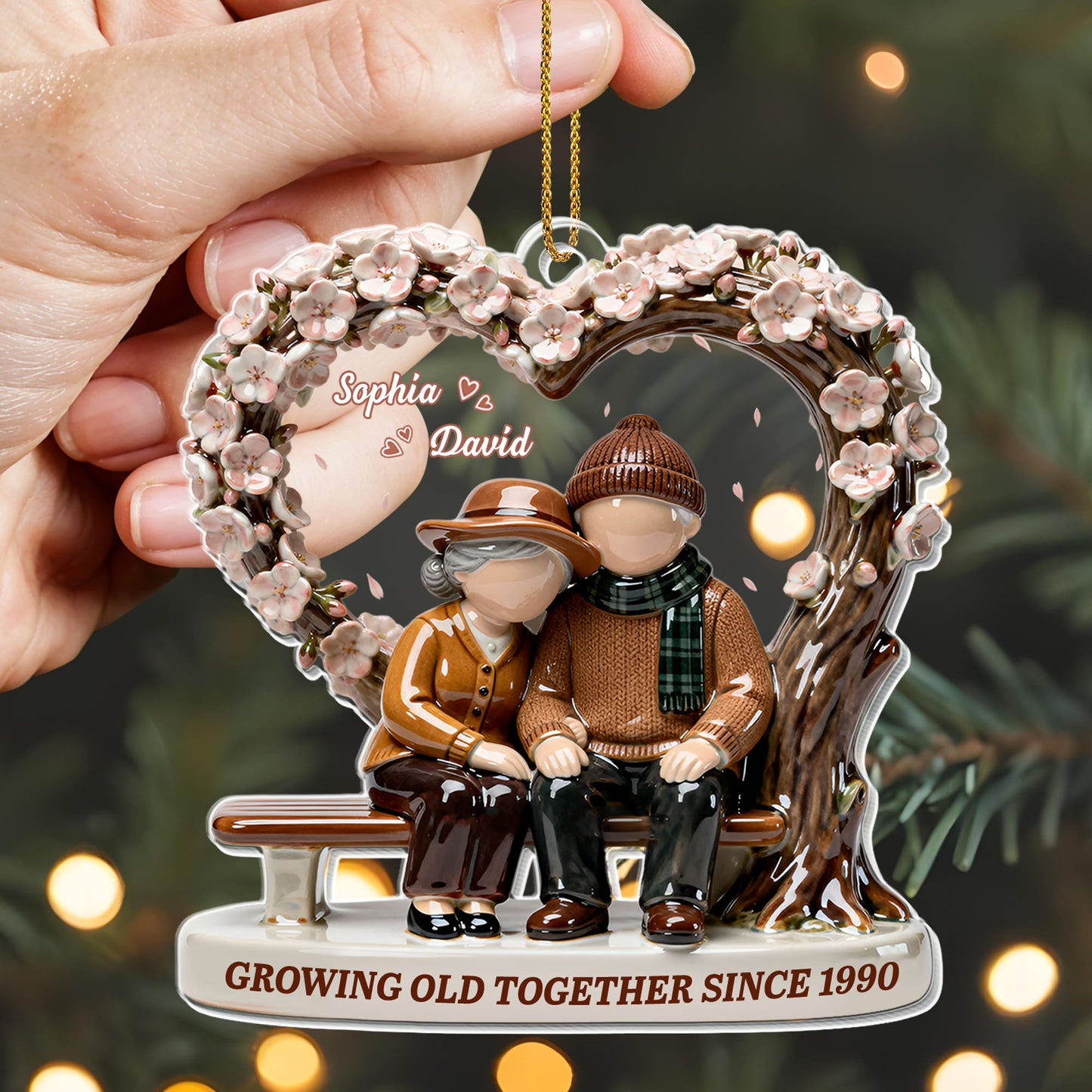 Growing Old Together, Elderly Couple On Bench