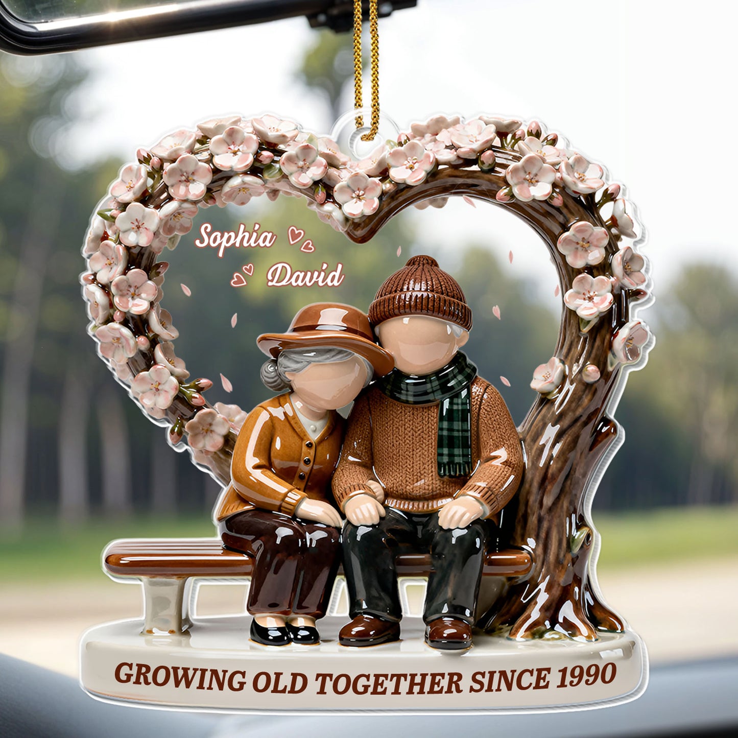 Growing Old Together, Elderly Couple On Bench
