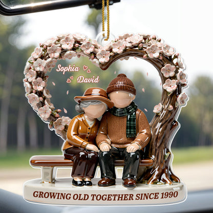 Growing Old Together, Elderly Couple On Bench