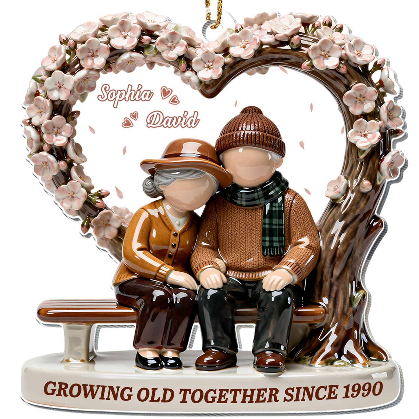 Growing Old Together, Elderly Couple On Bench