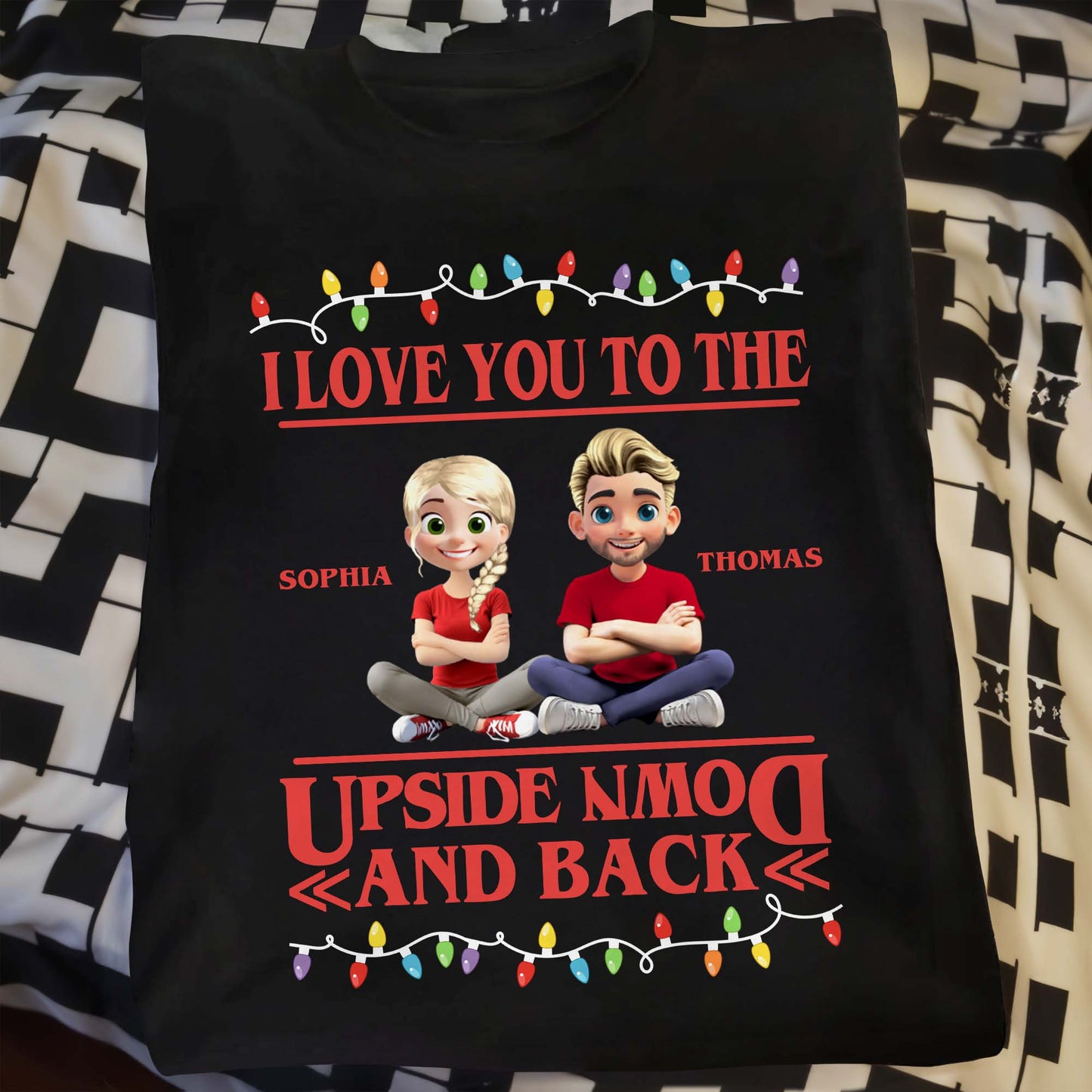 I Love You To The Moon And Back With Cartoon Figures