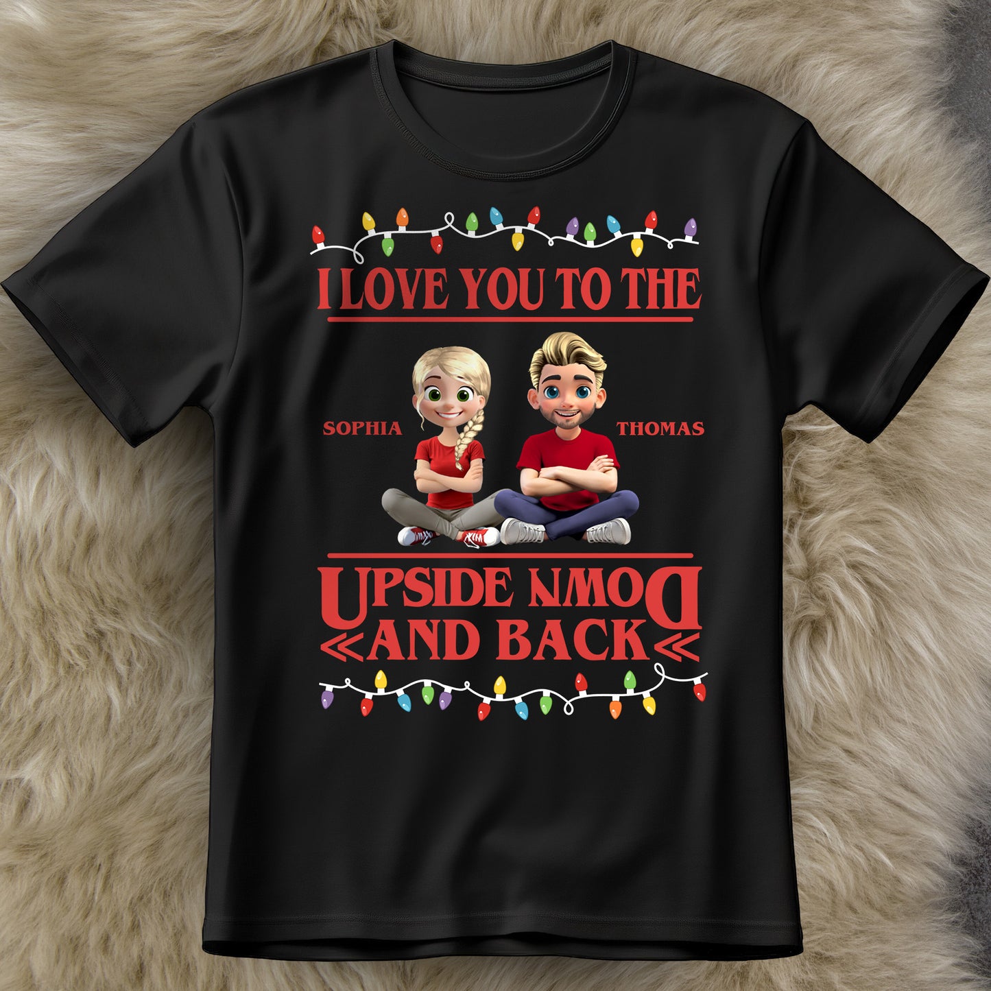 I Love You To The Moon And Back With Cartoon Figures