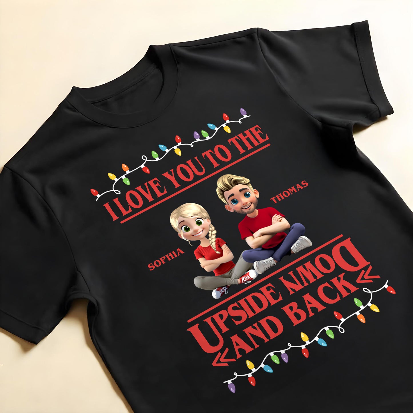 I Love You To The Moon And Back With Cartoon Figures