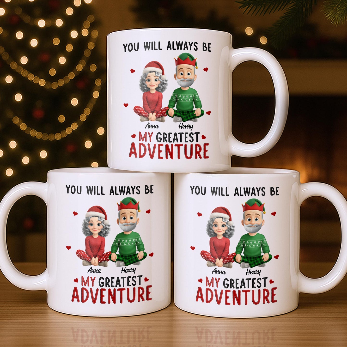 You Will Always Be My Greatest Adventure With Hearts And Santa Hats
