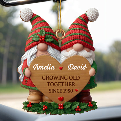 Growing Old Together, Gnomes Heart Christmas Ornament