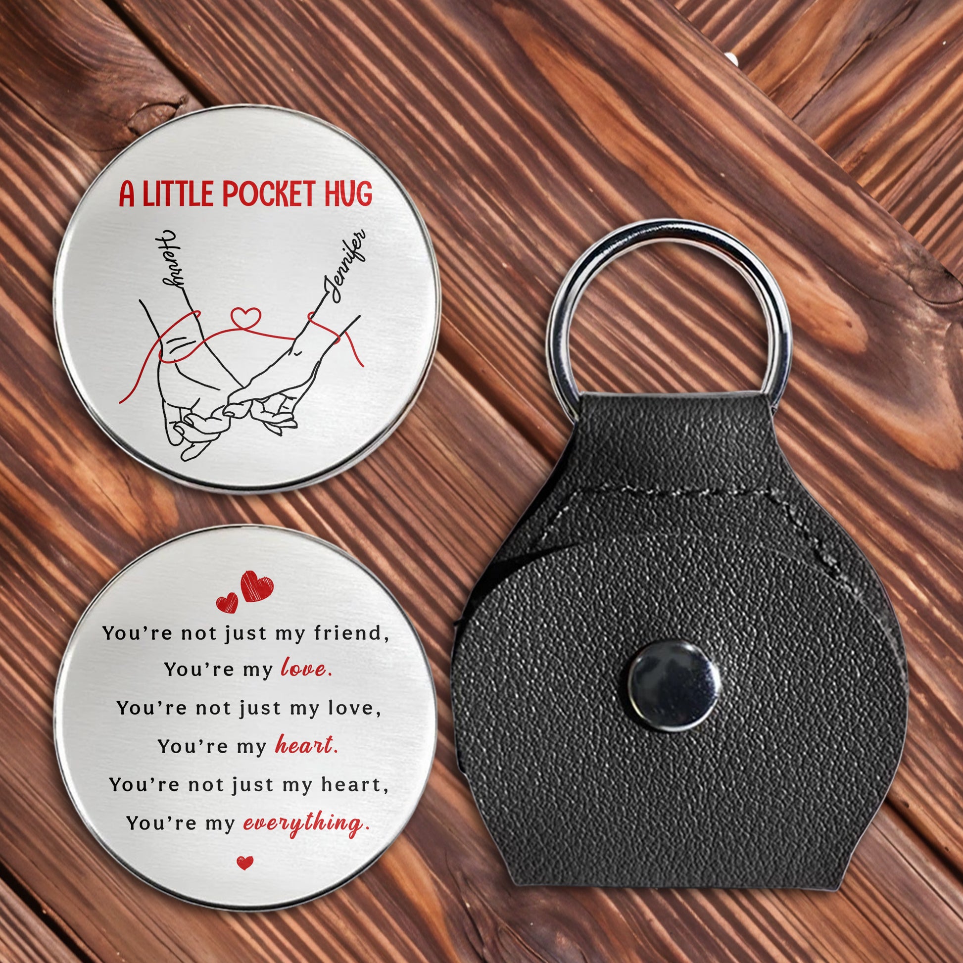 A Little Pocket Hug Featuring Hands and Hearts