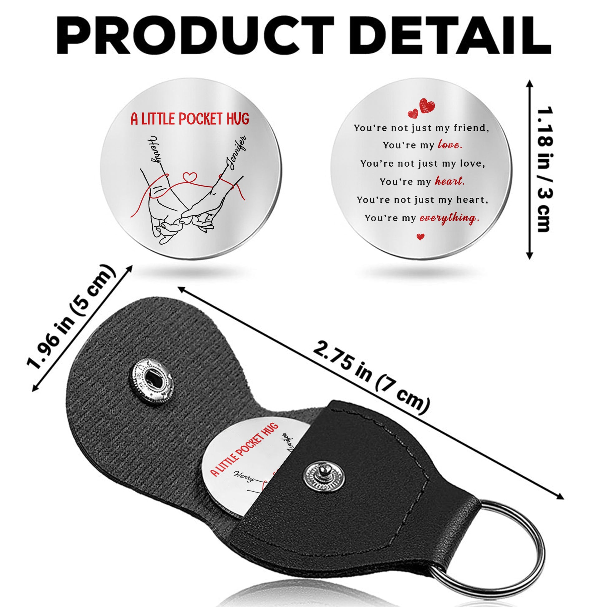 A Little Pocket Hug Featuring Hands and Hearts