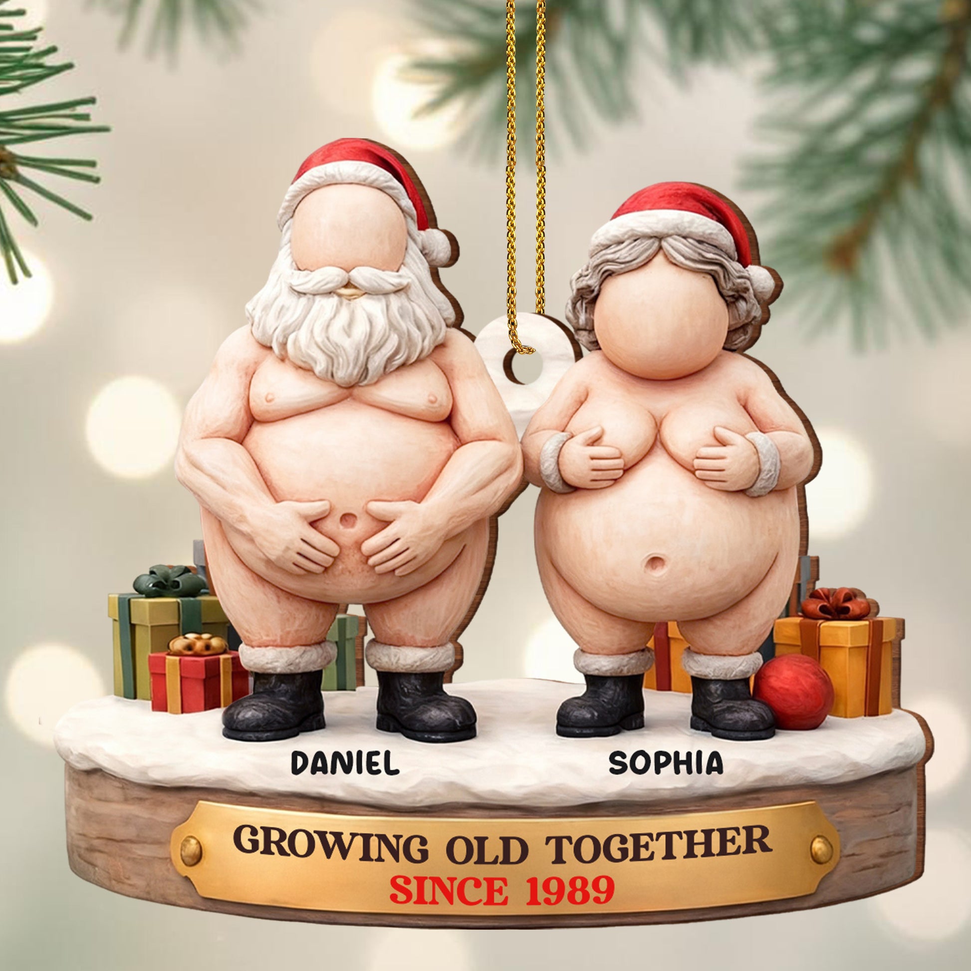 Growing Old Together Santa Claus Ornament