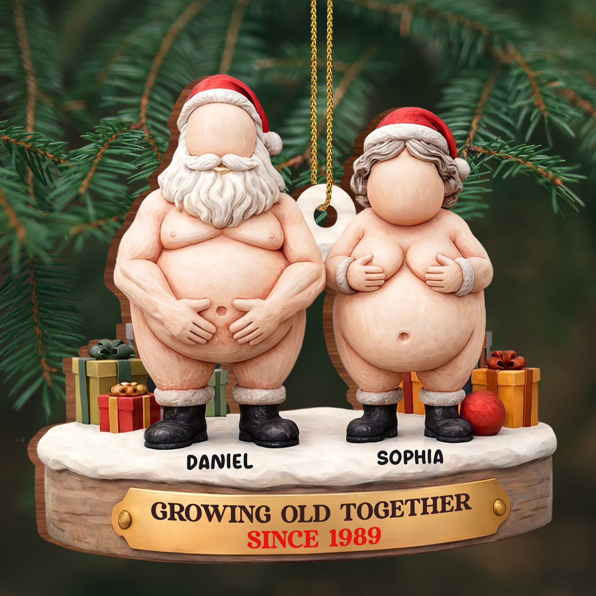 Growing Old Together Santa Claus Ornament