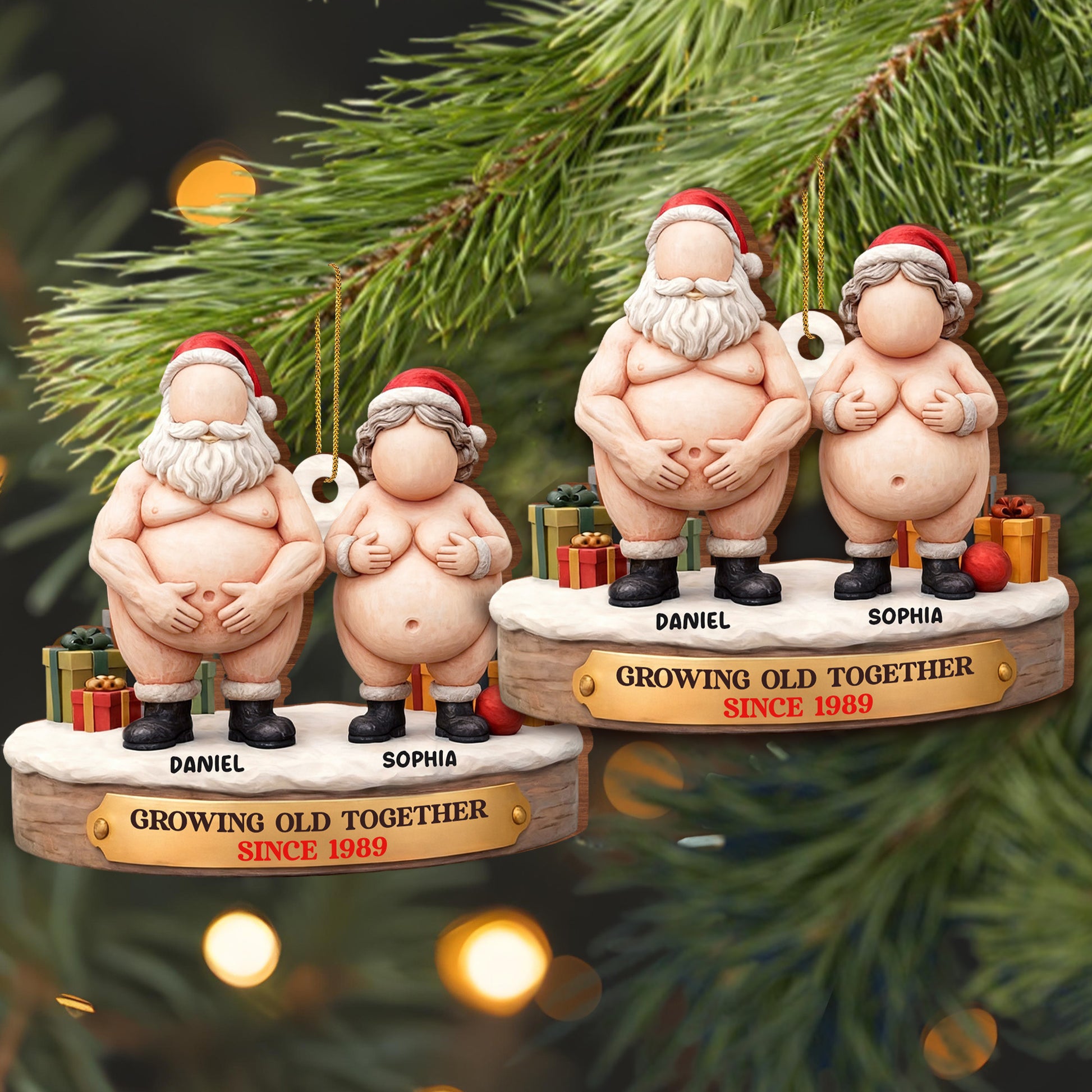 Growing Old Together Santa Claus Ornament
