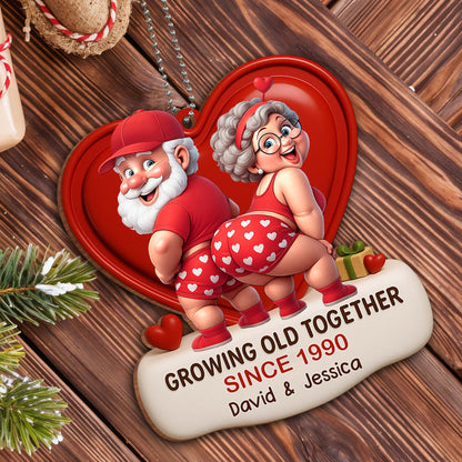 Growing Old Together, Heart And Elderly Couple
