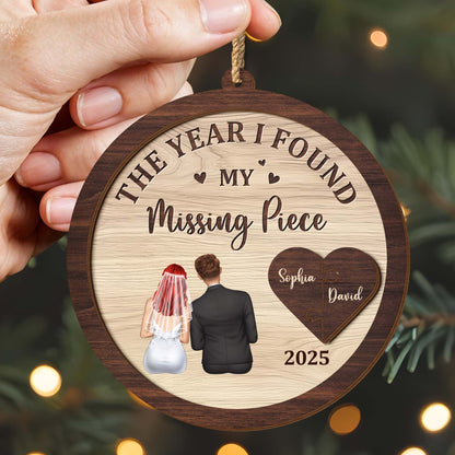 The Year I Found My Missing Piece - Personalized Double Layer Wood Ornament - CPL1046_DWO
