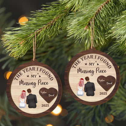 The Year I Found My Missing Piece - Personalized Double Layer Wood Ornament - CPL1046_DWO