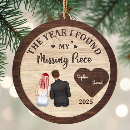 The Year I Found My Missing Piece - Personalized Double Layer Wood Ornament - CPL1046_DWO