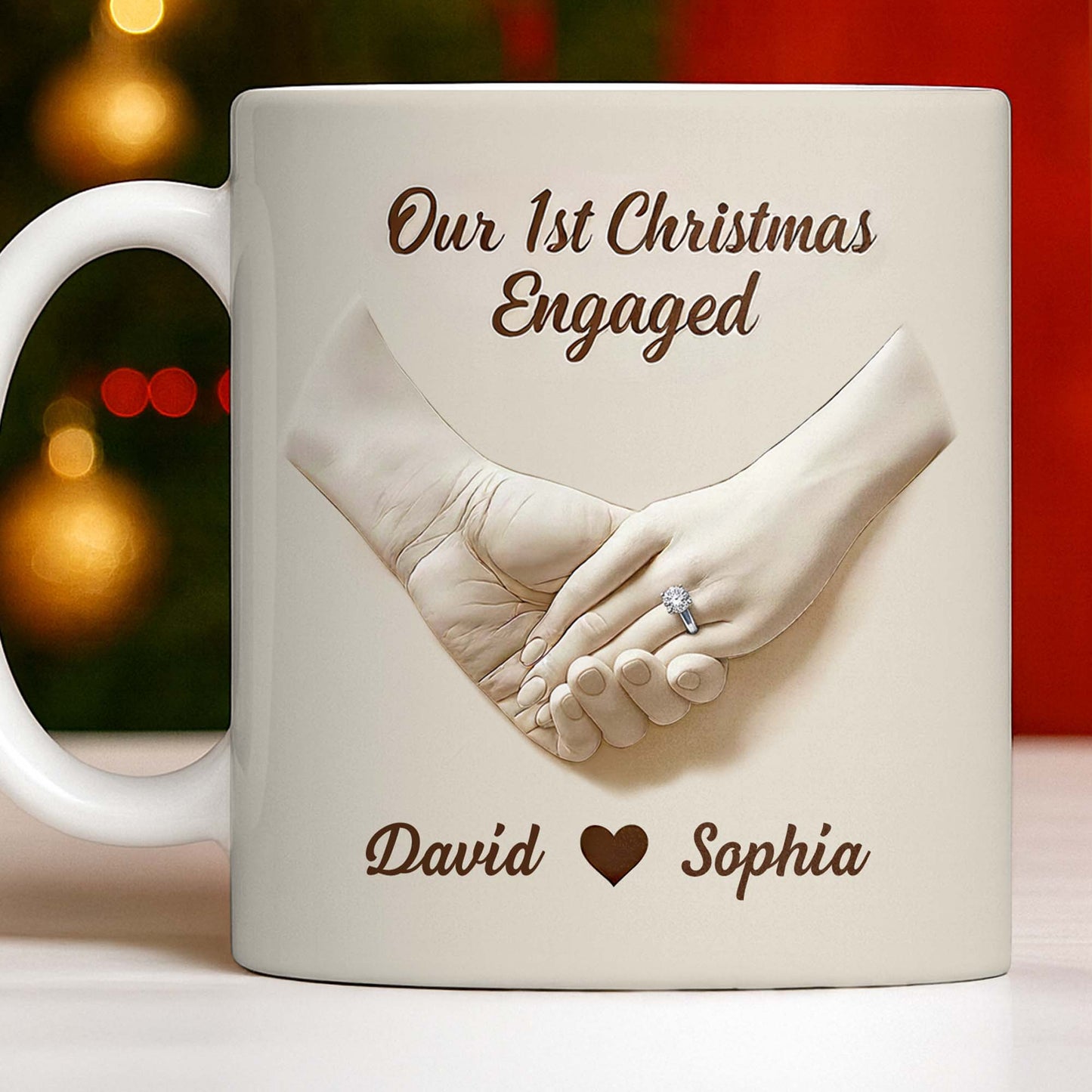 Our 1st Christmas Engaged, Holding Hands With Ring