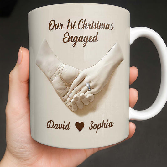 Our 1st Christmas Engaged, Holding Hands With Ring