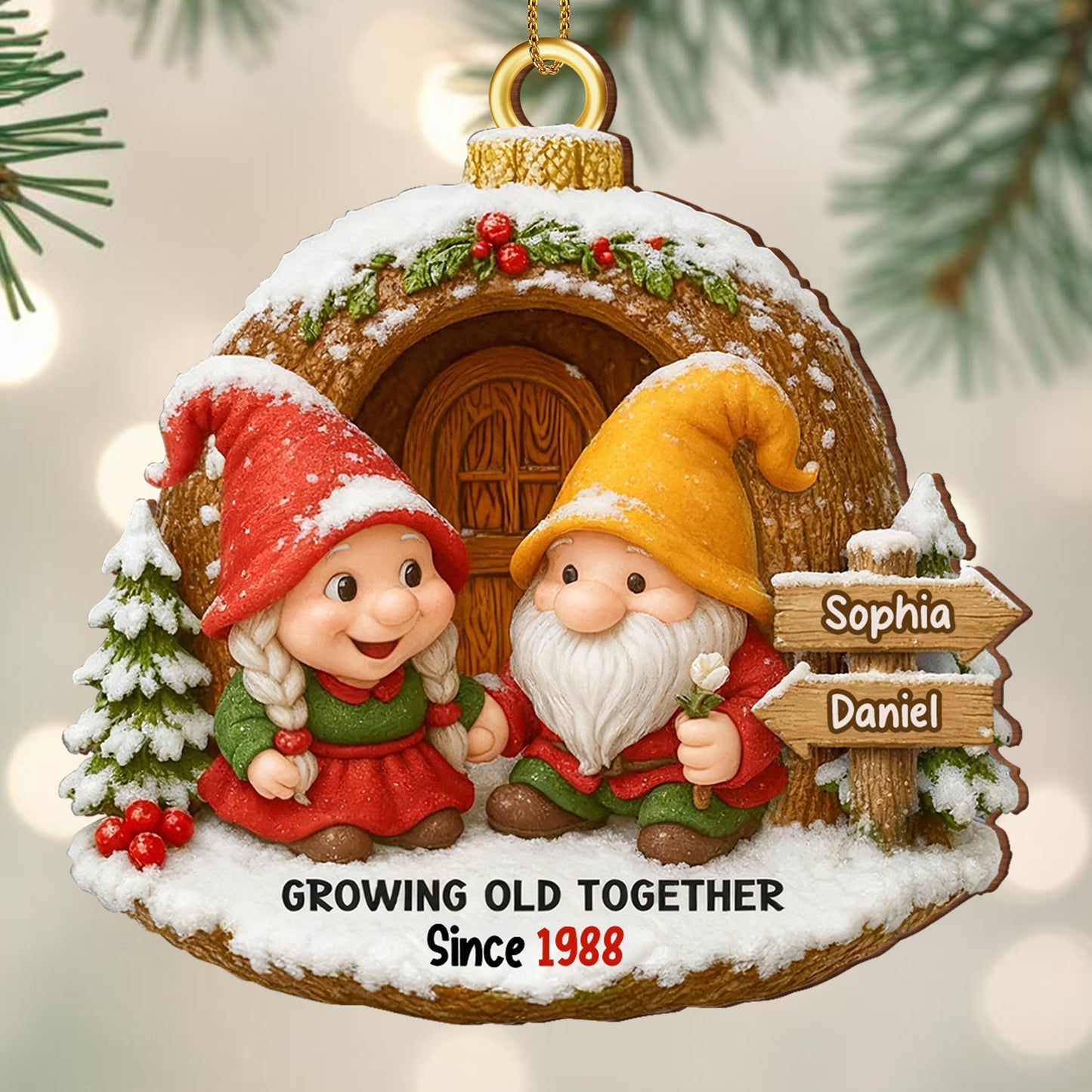 Growing Old Together, Woodland Gnome Ornament