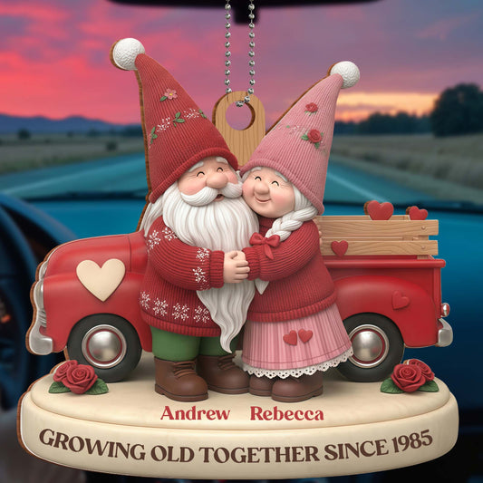 Growing Old Together, Santa Couple With Vintage Truck