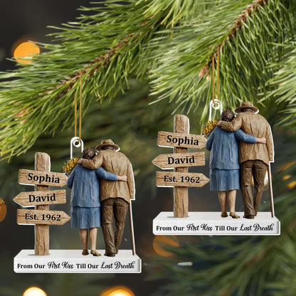 From Our First Kiss Till Our Last Breath, Couple And Wooden Sign